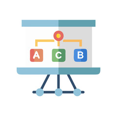 Poster - Presentation board showing business flow chart illustration design