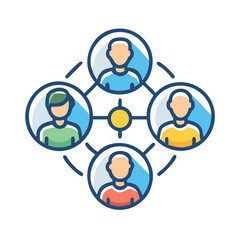 Poster - Team connection, leadership, networking, social, illustration, communication