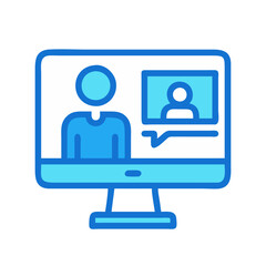 Poster - Online Meeting Computer Icon for Webinar or Conference