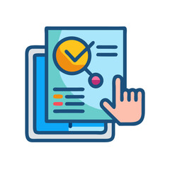Poster - Data analysis on a tablet icon illustration vector