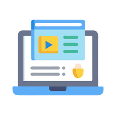 Poster - Online education platform on laptop for digital learning