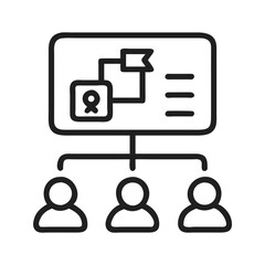 Poster - Organizational Structure, Hierarchy and Team Management Simple Outline Icon