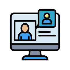 Poster - Online profile update, computer screen with user icon