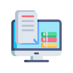 Poster - Computer Screen with Documents and Data Visualization