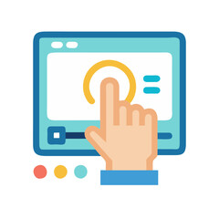 Poster - Touch Screen Monitor Vector Icon for Presentation Concept