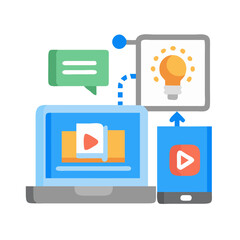 Poster - Creative Digital Devices Network Concept, Connecting Mobile Idea