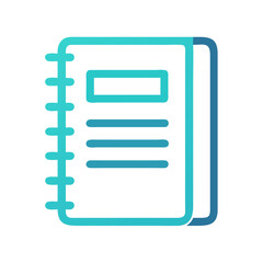 Poster - Stylized notebook icon illustration with cyan and blue colors