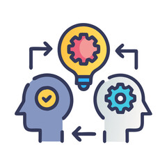 Poster - Knowledge Sharing, Idea Exchange, and Collaboration, Brainstorming Icon