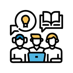 Poster - Remote team with a big idea vector illustration