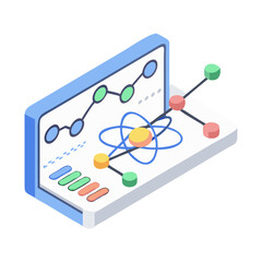 Poster - Data analysis on digital monitor with atom model