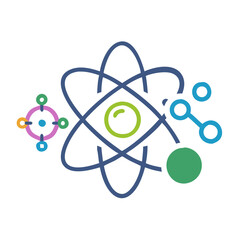 Poster - Modern colorful flat science and technology vector illustration