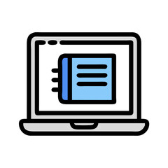Poster - Laptop with document icon for digital workflow