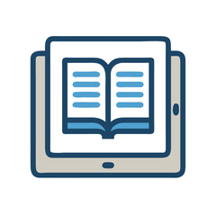 Poster - E-book on Tablet: Digital Learning and Education Icon