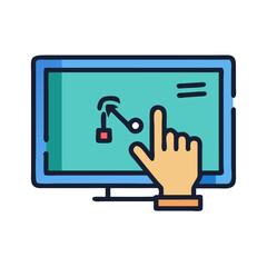 Poster - Digital Strategy Touchscreen Design with Hand Interaction Icon