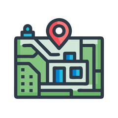 Poster - Location map with pinpoint for navigation and direction