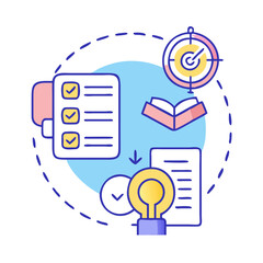 Poster - Workflow: Checklists, Goals, Books, and Ideas Graphic Illustration