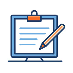 Poster - Clipboard with pencil icon vector isolated illustration