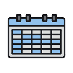 Poster - Calendar Icon Isolated on Black Background for Planning