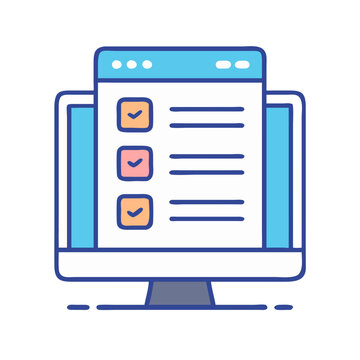 Online Survey or Test with Checkboxes on a Computer