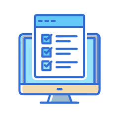 Poster - Checklist on Computer Screen: Project, Tasks, and Survey