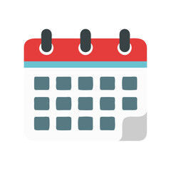 Poster - Red and Teal Calendar Icon on Black Background