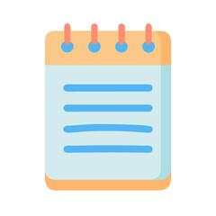 Poster - Cute notepad icon with lines and spiral binding