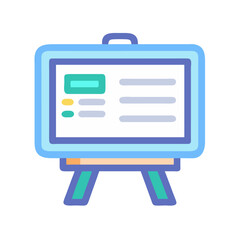 Poster - Presentation Board Vector Illustration, Easel, Chart, and Graph