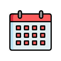 Poster - Red and Blue Calendar Icon on Black Background