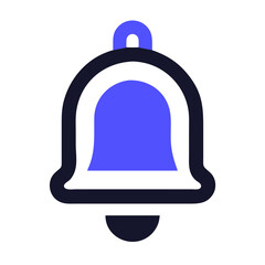 Poster - Blue Notification Bell Icon on Black Background