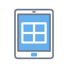 Poster - Tablet interface app layout icon on black background