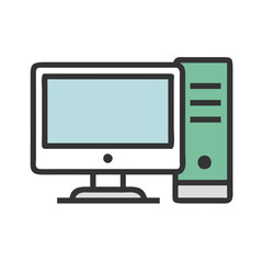 Poster - Desktop Computer with Monitor and CPU Tower Icon
