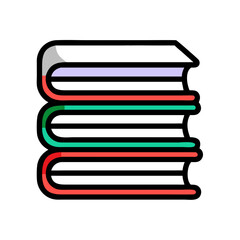 Poster - Abstract Books Stack on Black Background Education Concept