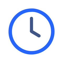 Poster - Blue clock icon showing five o'clock time
