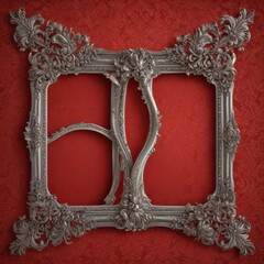 Wall Mural - antique picture frame, antique picture frame with clipping path, antique picture frame on the wall