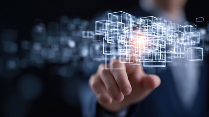 Poster - Businessman Presenting AI Concepts for Future Commerce Networking