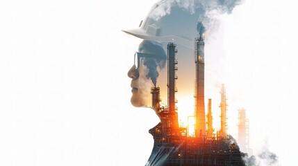 Poster - Creative Portrait of an Engineer in an Industrial Setting