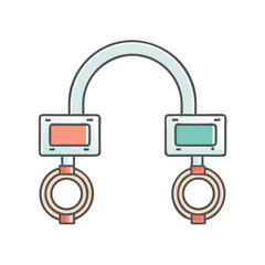 Poster - Abstract Illustration of an Electrical Device with Red and Green Indicators