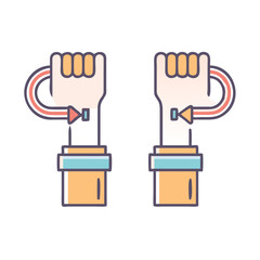 Poster - Digital Health Monitoring with Dual Cartoon Hands and Technology Integration Concept