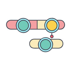 Poster - Abstract flowchart diagram in pastel colors shows workflow and connections efficiently