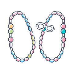 Poster - Playful Colorful Beads and Sunglasses Illustration for Accessories Design and Arts