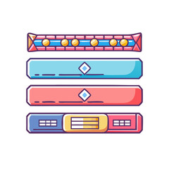 Poster - Colorful User Interface Bars with Unique Designs for Game or Application