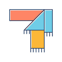 Poster - Arrangement of overlapping rectangles and triangles resembling a flat designed building