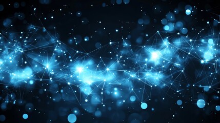 Fototapete - Dark Blue Abstract Background Incorporating Geometric Patterns and Light