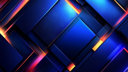 Poster - abstract geometric patterns in deep blue are perfect for tech backgrounds