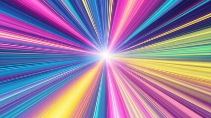 Poster - Abstract motion background with colorful lines and vanishing point pattern in speed blurry movement design