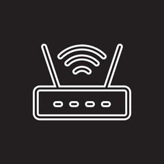 Poster - Wi Fi icon vector. Wireless router logo design. Wifi vector icon illustration isolated on black background