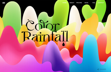 Wall Mural - Colorful fluid wave compositions with gradient 3d flow shape. Modern background design for flyer, banner, websites, apps, branding, and digital presentations, branding