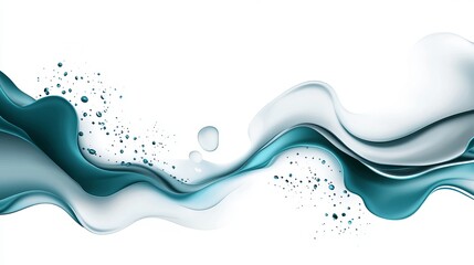 Aufkleber - abstract fluid forms present swirling, turquoise and gray blended gradients with droplet elements on