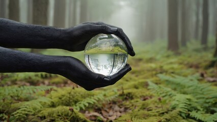 the concept of earth in a hand, symbolizing care for the planet.