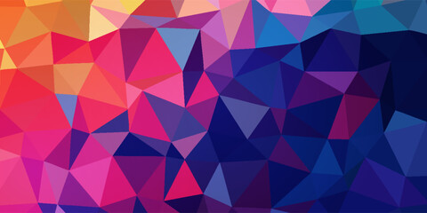 Poster - multicolor geometric rumpled triangular low poly origami style gradient illustration graphic backgro